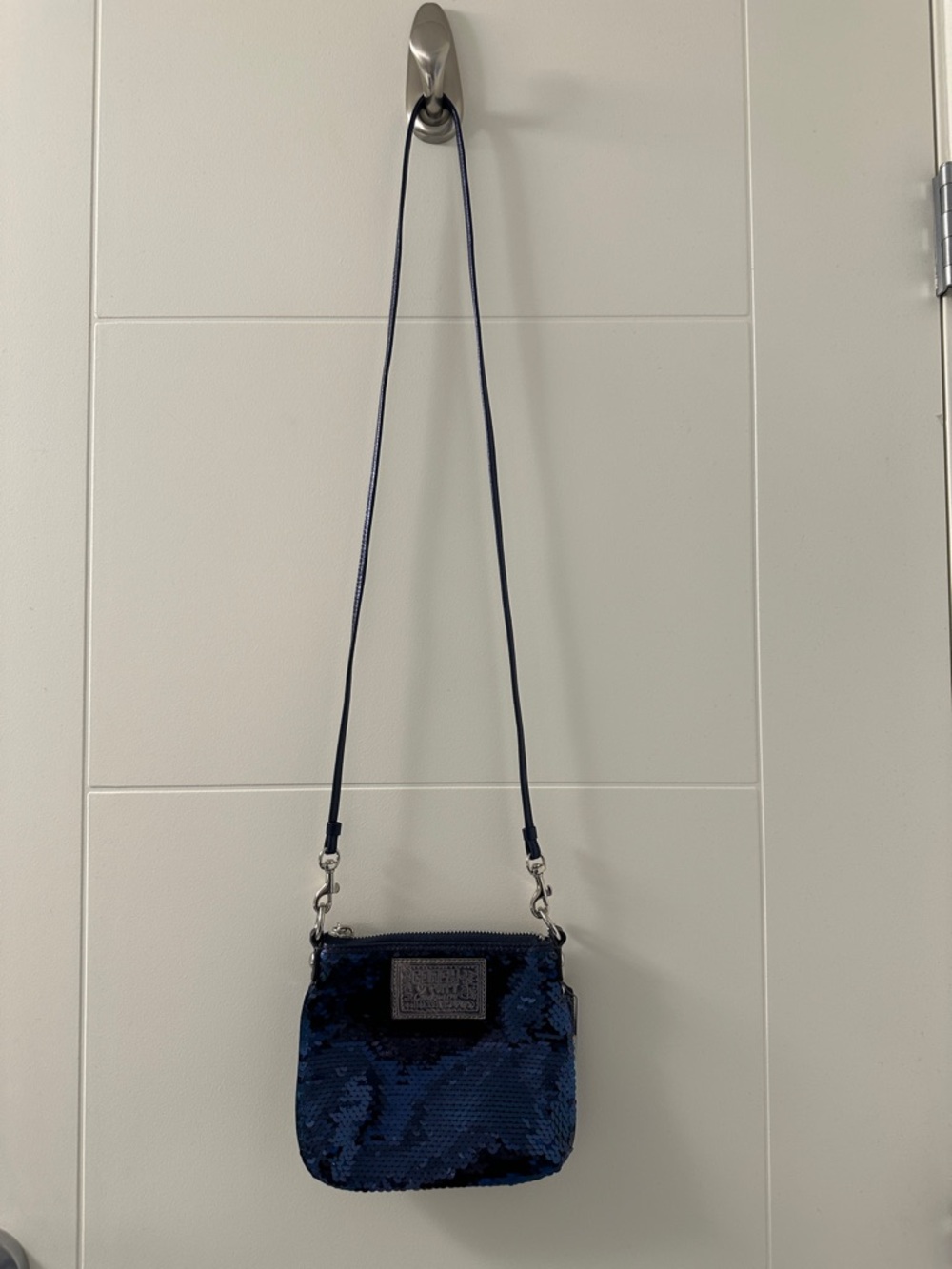 Coach Navy Sequin Crossbody Bag - Poppy (59) FREE SHIPPING